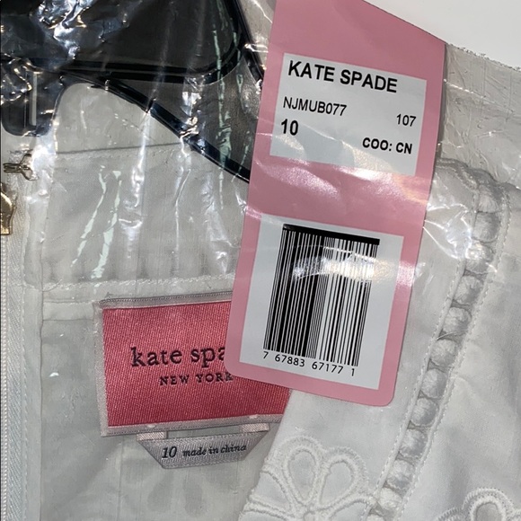 NWT Kate Spade White Clover Eyelet Minidress ♠️ - Picture 8 of 14